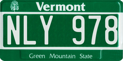 VT license plate NLY978
