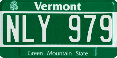 VT license plate NLY979