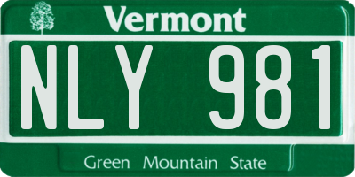 VT license plate NLY981