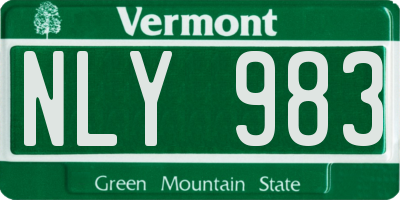 VT license plate NLY983