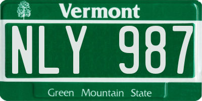 VT license plate NLY987