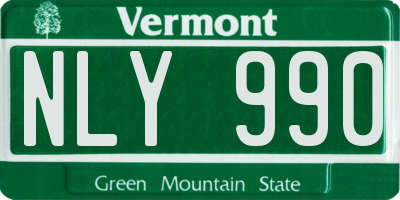 VT license plate NLY990