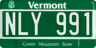VT license plate NLY991