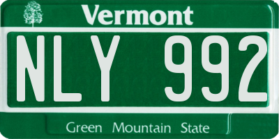 VT license plate NLY992