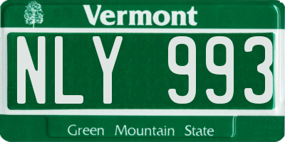 VT license plate NLY993