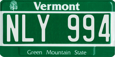 VT license plate NLY994