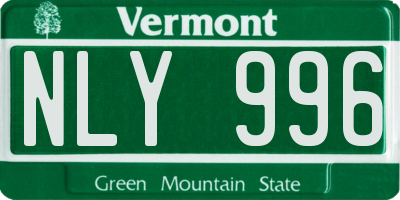 VT license plate NLY996