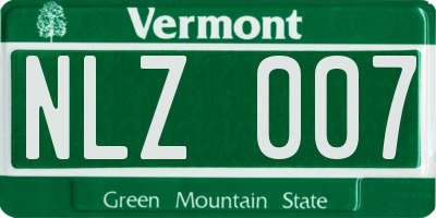 VT license plate NLZ007