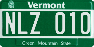 VT license plate NLZ010