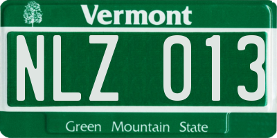 VT license plate NLZ013
