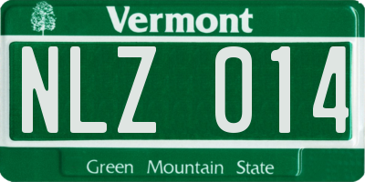 VT license plate NLZ014