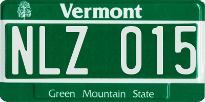 VT license plate NLZ015