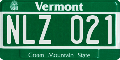 VT license plate NLZ021
