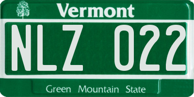 VT license plate NLZ022