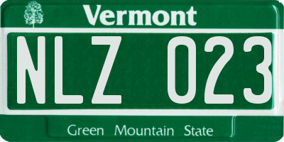 VT license plate NLZ023