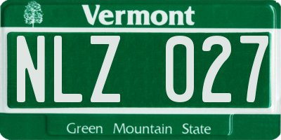 VT license plate NLZ027