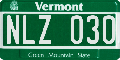 VT license plate NLZ030