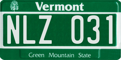 VT license plate NLZ031