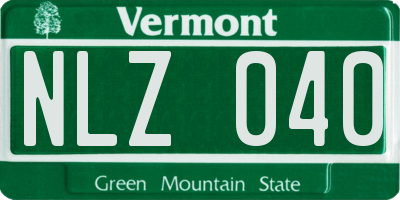 VT license plate NLZ040