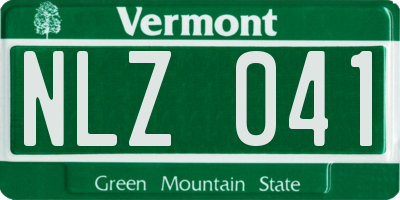 VT license plate NLZ041