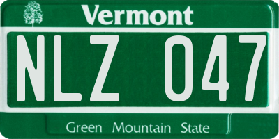 VT license plate NLZ047