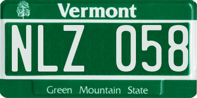 VT license plate NLZ058