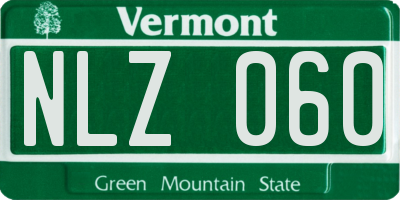 VT license plate NLZ060