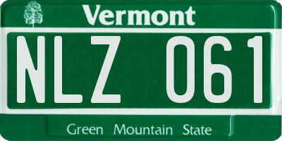 VT license plate NLZ061