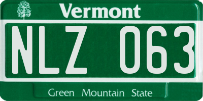 VT license plate NLZ063