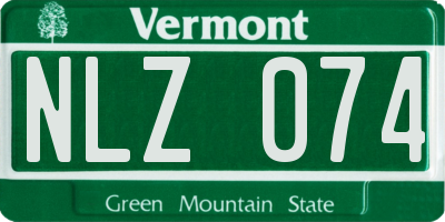 VT license plate NLZ074