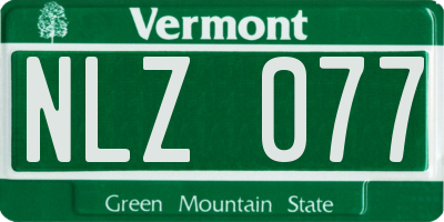 VT license plate NLZ077