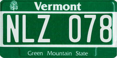 VT license plate NLZ078