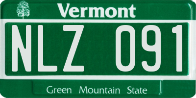 VT license plate NLZ091