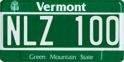 VT license plate NLZ100