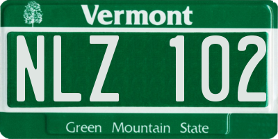 VT license plate NLZ102
