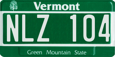 VT license plate NLZ104