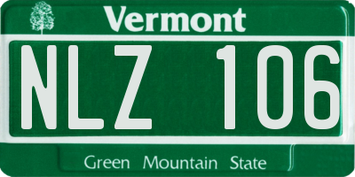 VT license plate NLZ106