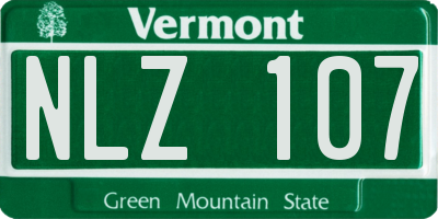 VT license plate NLZ107