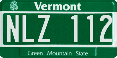 VT license plate NLZ112