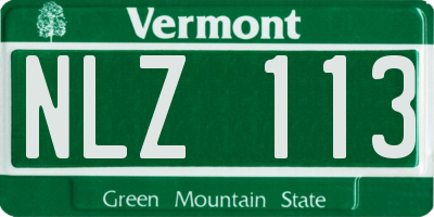 VT license plate NLZ113
