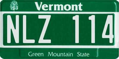 VT license plate NLZ114