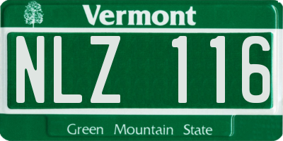 VT license plate NLZ116
