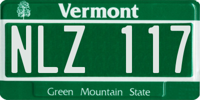 VT license plate NLZ117