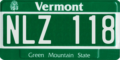 VT license plate NLZ118