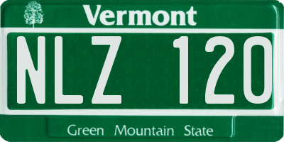 VT license plate NLZ120