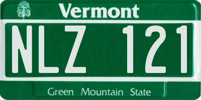 VT license plate NLZ121