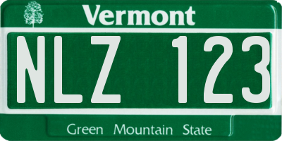 VT license plate NLZ123