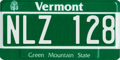 VT license plate NLZ128