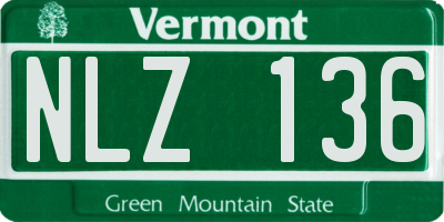 VT license plate NLZ136