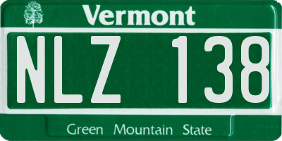 VT license plate NLZ138
